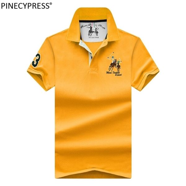 100% cotone traspirante qualità uomo estate uomo moda golf top polo camicie uomo giallo casual manica corta uomo polo D220618