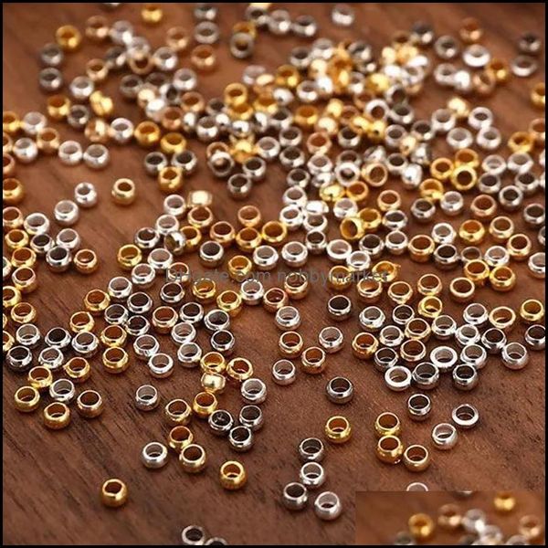 500Pcs Gold Sier Ball Crimps End Beads 2/2.5/M Stopper Spacer Componenti per gioielli che fanno risultati Accessori fai da te Drop Delivery 2021 Altro