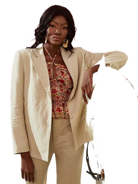 

newness lapel neck button front blazer e2oj#, White