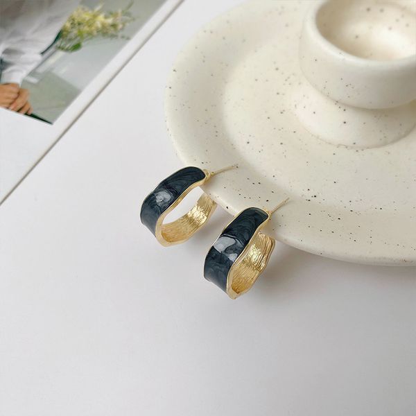 

925 silver needle pearl diamond geometric earrings korean graceful and fashionable ins simple and personalized eardrop wome, Golden