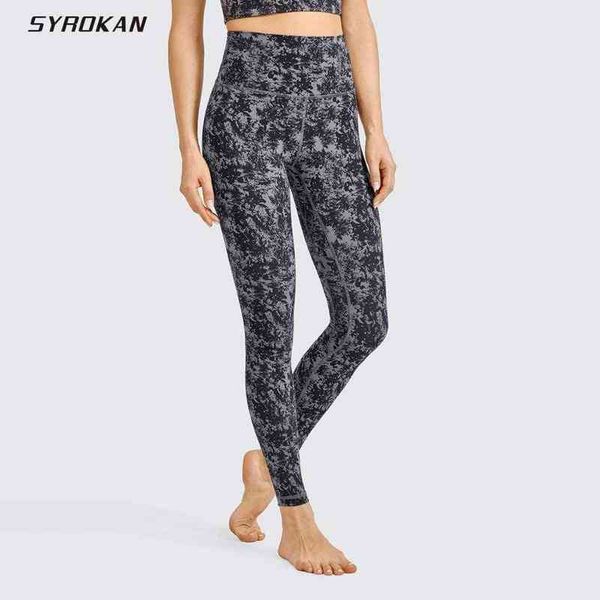 

syrokan women's 7/8 high waisted yoga pants workout leggings naked feeling i-25 inch t220725, White;red