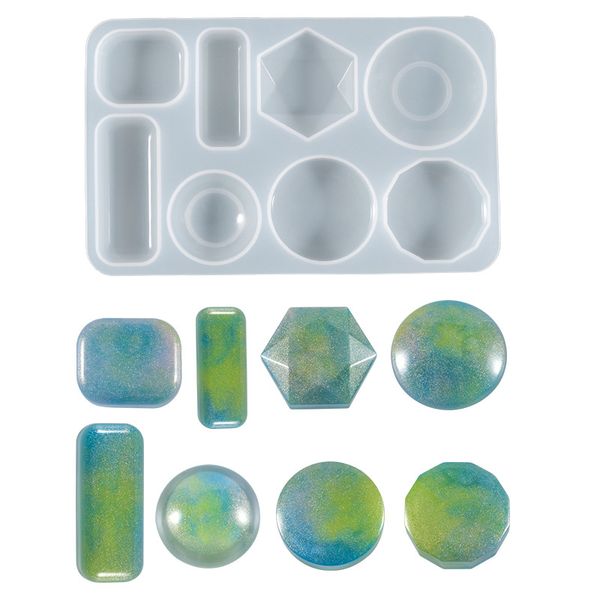 

geometry pendant resin mold round square rectangle diamond necklace silicone molds diy handmade jewelry keychain casting mould