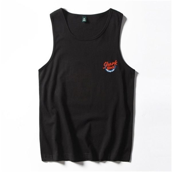 

han men' brand pure cotton breathable loose sports hip hop large size sleeveless t-shirt beach vest 220426, White;black