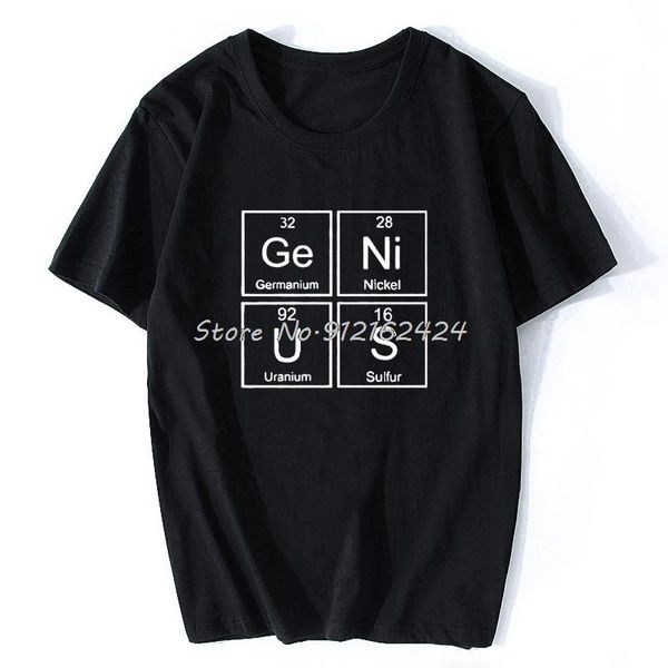 Herren-T-Shirts, lustiges Geek-Wissenschafts-Chemie-T-Shirt, Gamer-T-Shirts für Männer, Sommer, O-Ausschnitt, Baumwolle, tolles Design, Periodensystem, T-Shirt für Herren