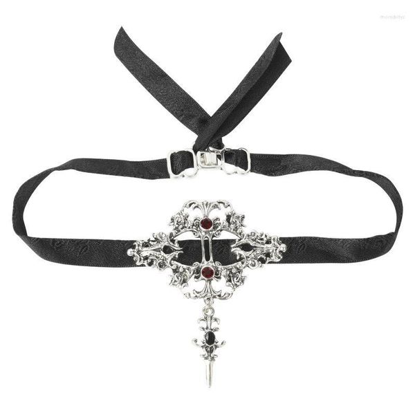 Chokers Womens Charker Collar Gothic Punk Sexy Lace Velvet Band Colar Pingente Vampiro Joker Halloween Acessórios de jóias MORR22