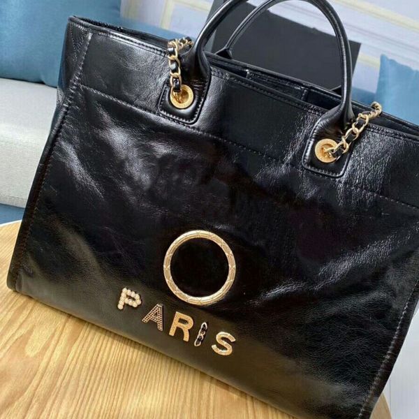 

luxury women's classic handbags beach bags brand ch metal badge tote bag designer small mini evening handbag female capacity large leat, Black;red