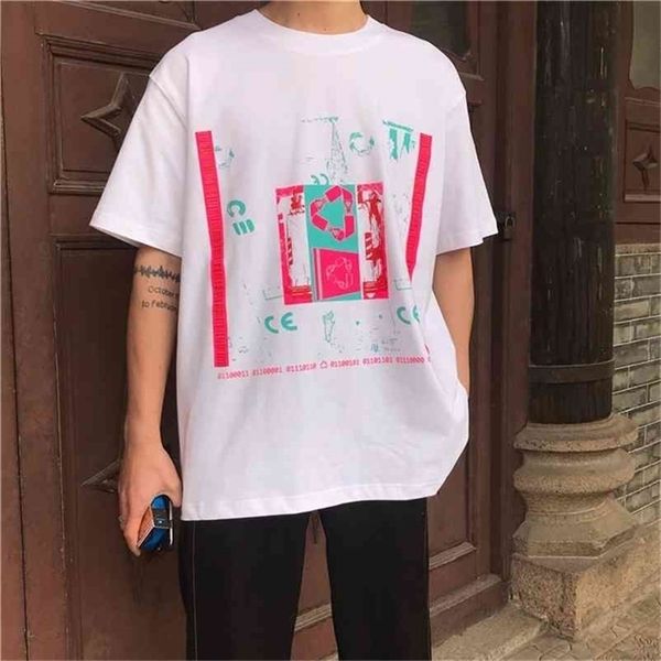 

cavempt t-shirt men women hip dustbin cav empt binary t shirt 210420, White;black