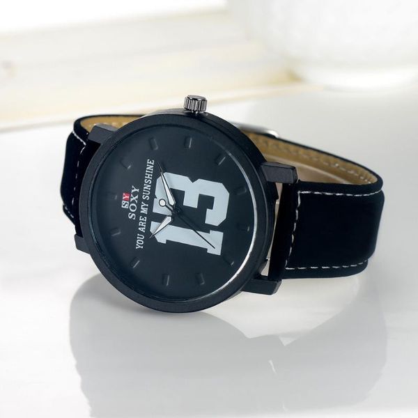 Relógios de pulso assistindo homens homens moda simples relógio de pulso soxy clock masculino quartzo big rosto meninos assistem Montre hommewristwatches wristwatche