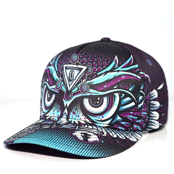 Personality Tide Brand Cool Owl cap Uomo / Donna High-Top Plus Size Curvo lungo Street Hip-Hop Berretto da baseball Accessori moda