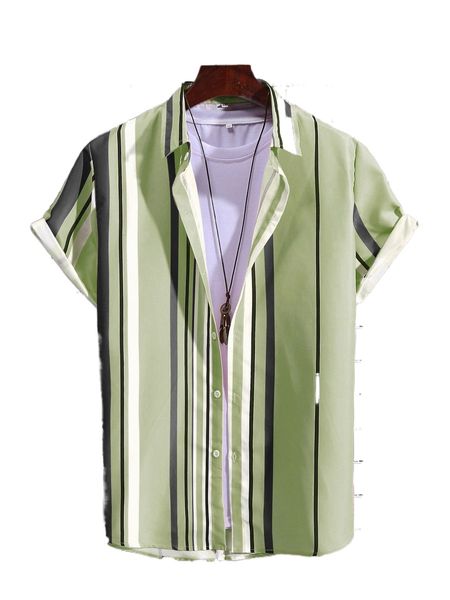 

men random block striped shirt without tee m4kg#, White;black