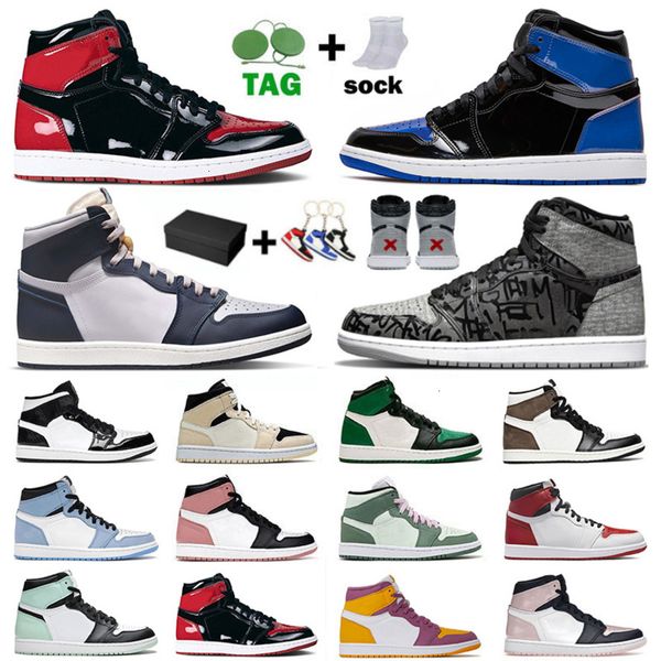 

jordam with box mens womens basketball shoes 1 1s high og patent university blue heritage dark mocha diamond unc mid dutch green chaussures