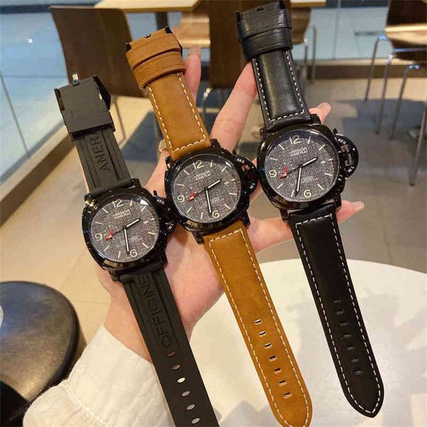

net red high-end xiaopei same nahai leisure large dial running second timing luminous men's watch sports navy, Slivery;brown