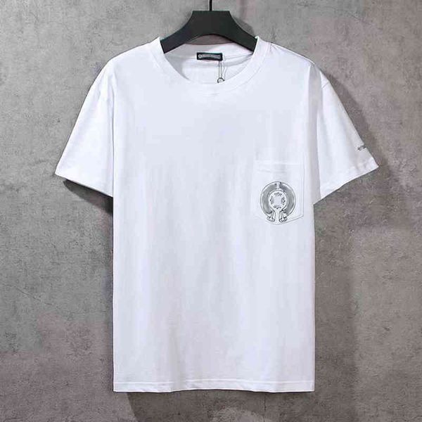 

luxury men's ch t shirts brand man t-shirt summer women cross sanskrit tees letter designer tshirts classic boy loose round neck shirt, White;black