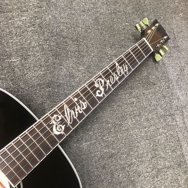 

custom grand solid spruce ep acoustic guitar with nature wood in black