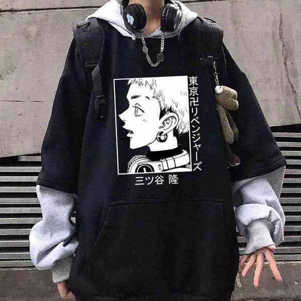 

takashi mitsuya sportswear loog sleeve fashion print autumn winter tokyo revengers sweatshirt clothes y220702, Black