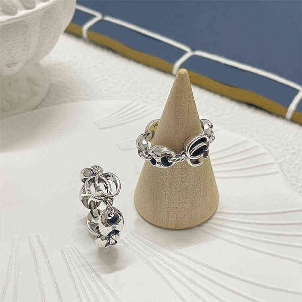 

factory outlet silver boat anchor pig nose high version ins fashion used ring