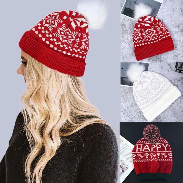 Beanie/Skull Caps Fashsiualy Cappello di Natale Maglione Beanie lavorato a maglia Light Up Gift For Kids 2022 Year Skullies Pros22