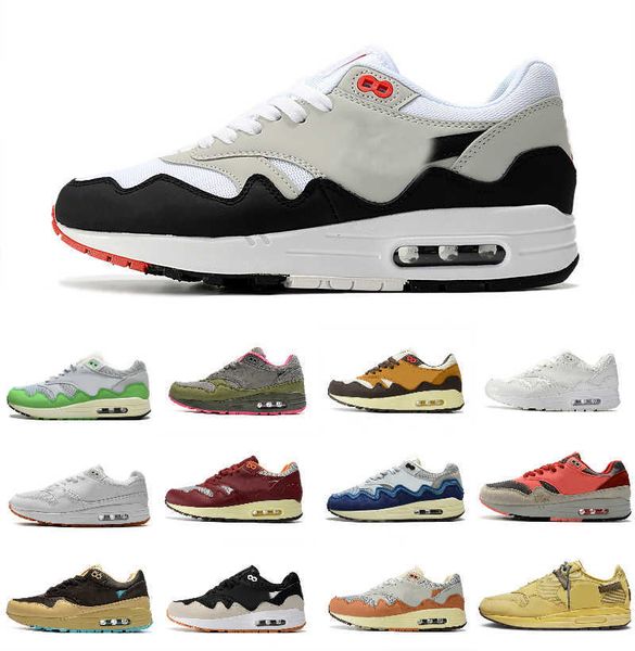 

2022 fashion women mens trainers patta waves max 1 casual shoes nh treeline blueprint concepts heavy canvas max1 87 wabi sabi noise aqua 1s, Black