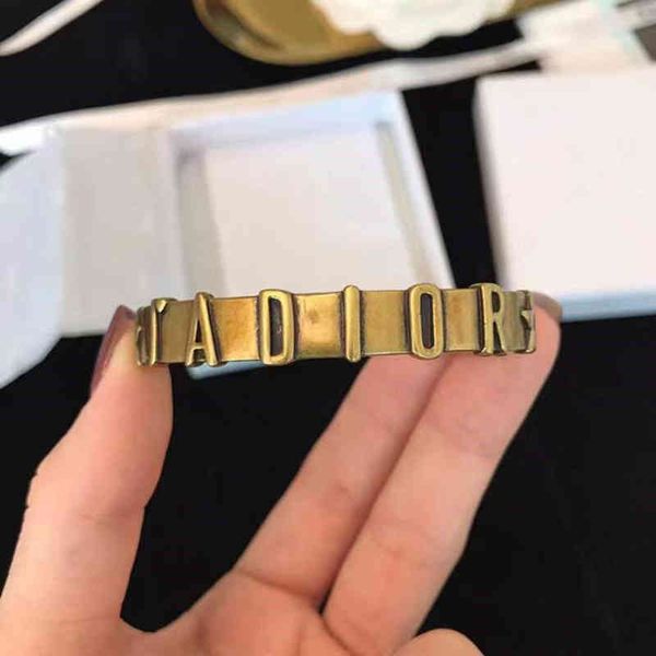 

version letter naked bracelet women's light luxury open bracelet, Black