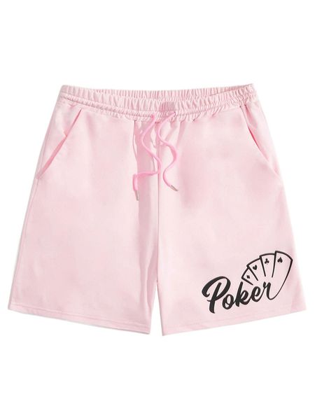 

romwe guys letter graphic drawstring shorts x6jw#, White;black