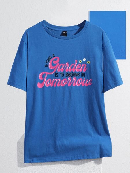 

x misc by darrian floral and slogan graphic tee l1v8#, White