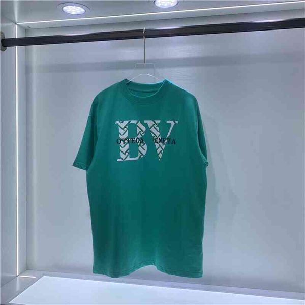 

ins selling summer cotton t-shirt bv 22ss classic letter printing men and women casual loose garden collar short sleeve tshirt fashion, White;black