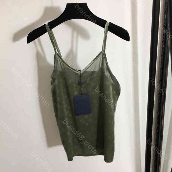 

designer women's tanks velvet camis t-shirt lace suspender vest alphabet print mesh dark flower logo louisclothes brand vests female, Black;white