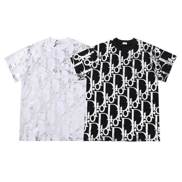 

men's t-shirts new designer men's t-shirt pressed letters short sleeve high street loose casual and women's pure cotton, White;black