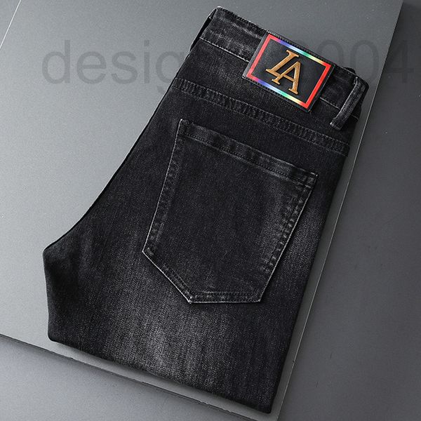 

men's jeans designer high end embroidered men's jeans fashion brand slim fit small feet autumn 2021 new long pants korean trend ve, Blue
