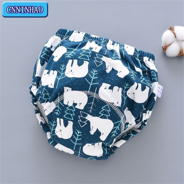 

6 layer waterproof reusable cotton baby training pants infant short underwear cloth baby diaper nappies panties for children 220622