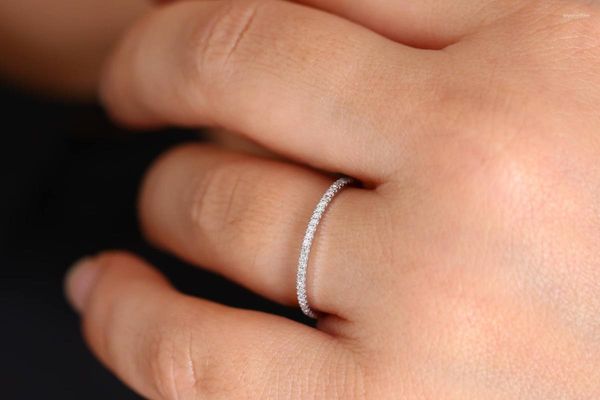 Anéis de casamento Ring Stone empilhável promessa jóias finas cristais fofos tamanho 5 -11 gota de pé prateado judeu wynn22