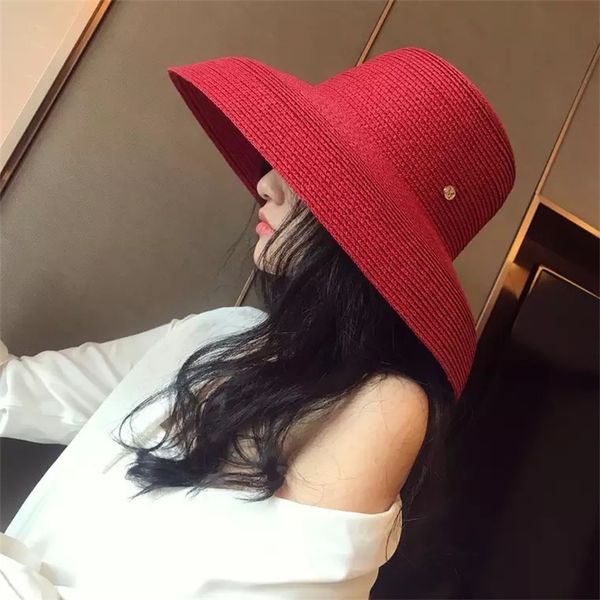 

fashion elegant jazz hats for women white sun men formal blue summer beach cap letter m fedora straw 220318, Blue;gray