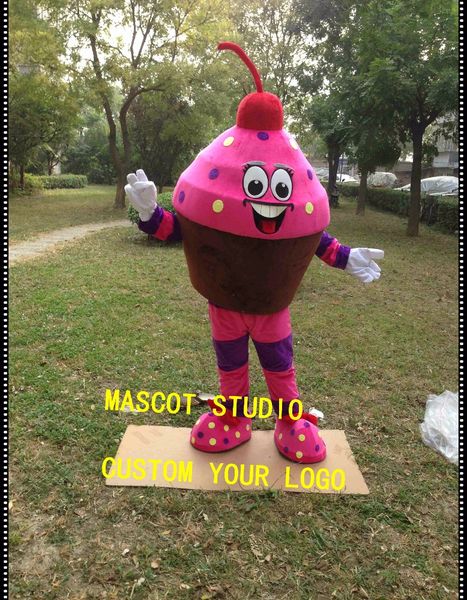 

mascot doll costumecupcake icecream mascot costume custom fancy costume anime kits mascotte fancy dress carnival costume41880, Red;yellow