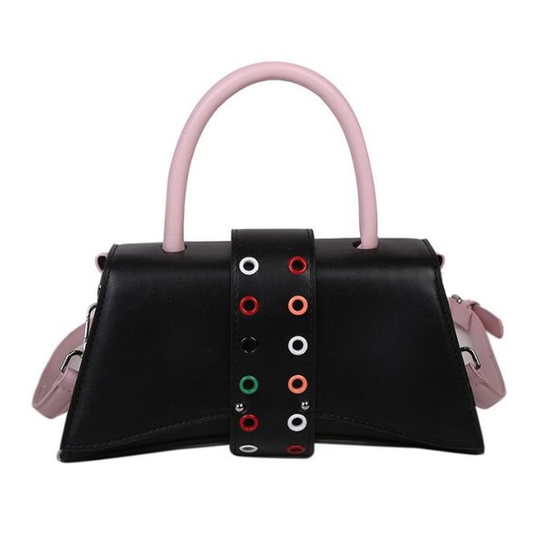 

women wide strap armpit bag pu leather designer blue white shoulder bags ladies rivet handbag party messenger wallets fashionbag250