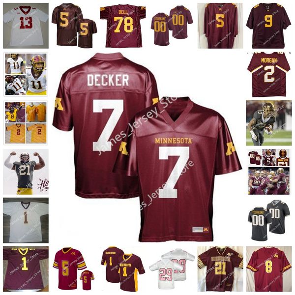 

ncaa minnesota golden gophers stitched football jersey deangelo carter dylan wright chuck filiaga quinn carroll daniel jackson athan kaliakm, Black
