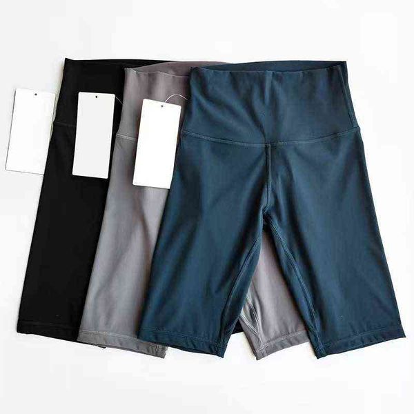 

new summer matte nude five point yoga pants high waist hip lift slim sports fitness 8-inch shorts, Black;white