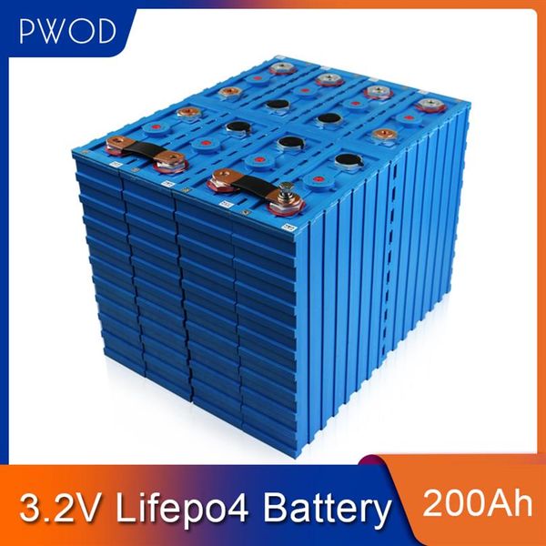 

pwod 16pcs calb 3.2v 200ah lifepo4 rechargeable battery 48v200ah 24v400ah lithium iron phosphate packs solar cell eu us tax 295t