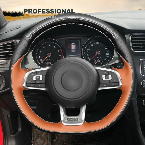 

diy custom soft black carbon fiber steering wheel cover for vw golf gti golf r