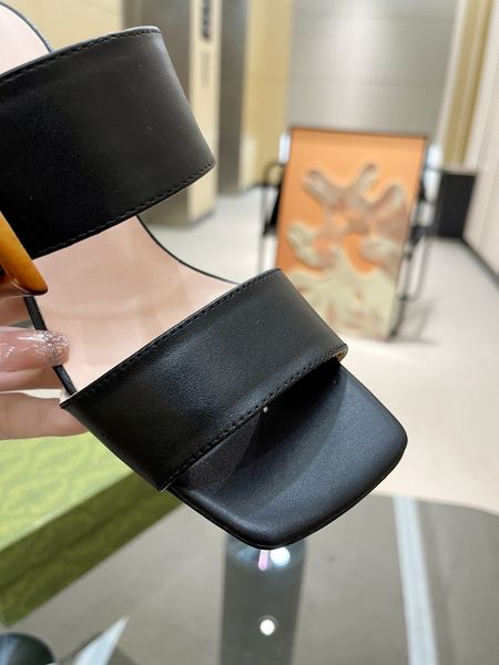 

new style summer slippers genuine leather romantic fashion elegant designer ladies sandals women shoes six colors, Black