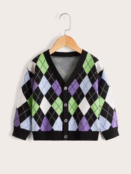

toddler boys argyle pattern cardigan she01, Blue