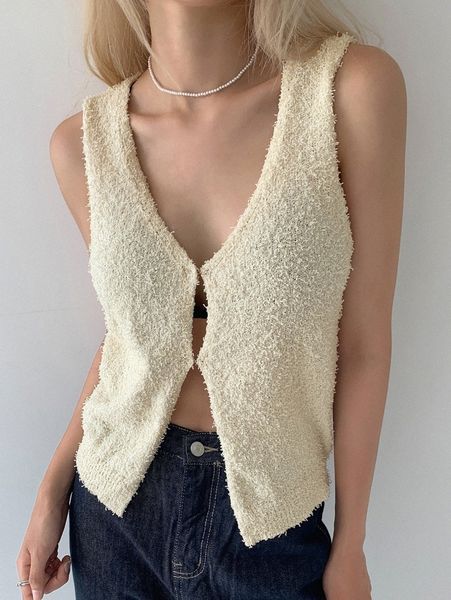 

dazy hook and eye tank knit h8eh#, White;black