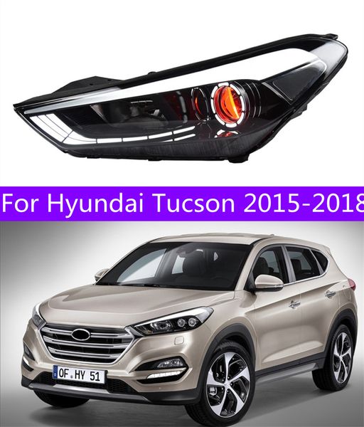 Детали светодиодных фар для Hyundai Tucson, замена передних фар 20 15-2 018, указатель поворота, дневные ходовые огни