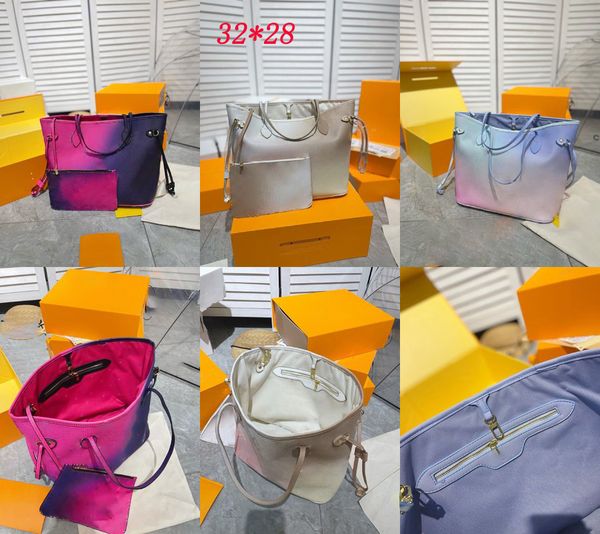 

brand designers women handbags lapbag high capacity three-color gradientbags large shoulder bags hobo casual tote purse duffle beach bags 40