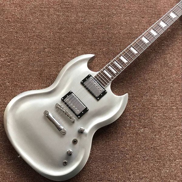 

custom shop electric guitar chrome hardware handwork silver color guitarra rosewood fingerboard