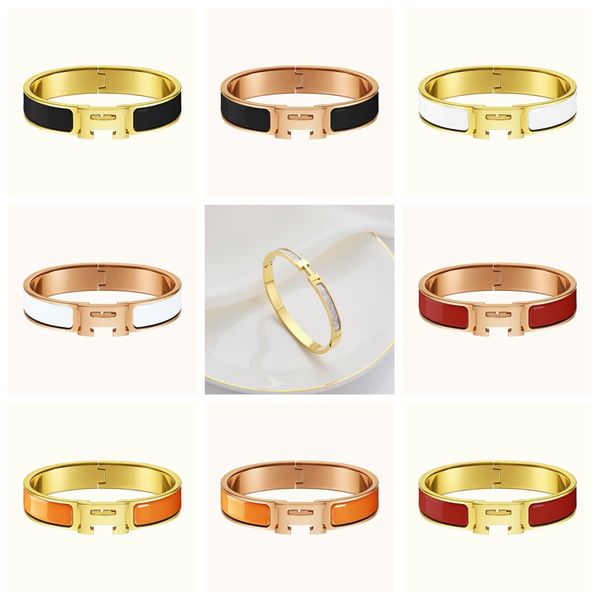 

18k gold stainless steel h bangle clover bracelet jewelry for women gift, Black