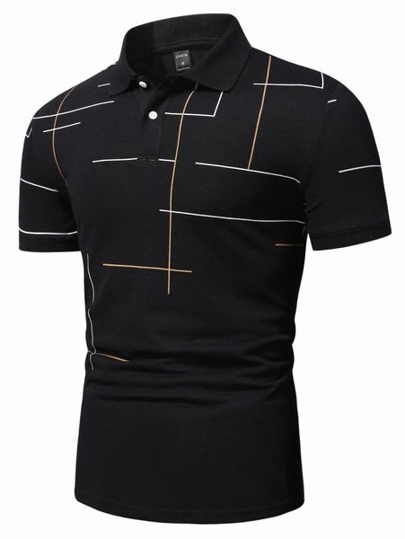 

men striped print polo shirt m15i#, White;black
