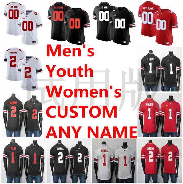 Maglia rara Ohio State Buckeyes Maglia Justin Fields JK Dobbins Chase Young Fuller Garrett Wilson Maglia da calcio College Cucita personalizzata