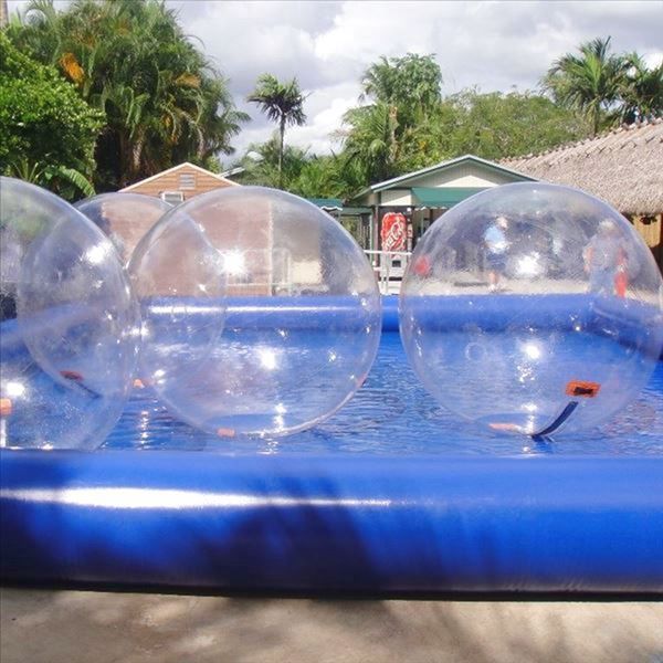 26 pés grandes piscinas de água inflável para crianças e adultos infláveis comerciais piscinas 8x8m com 6 bolas de caminhada de água 2m