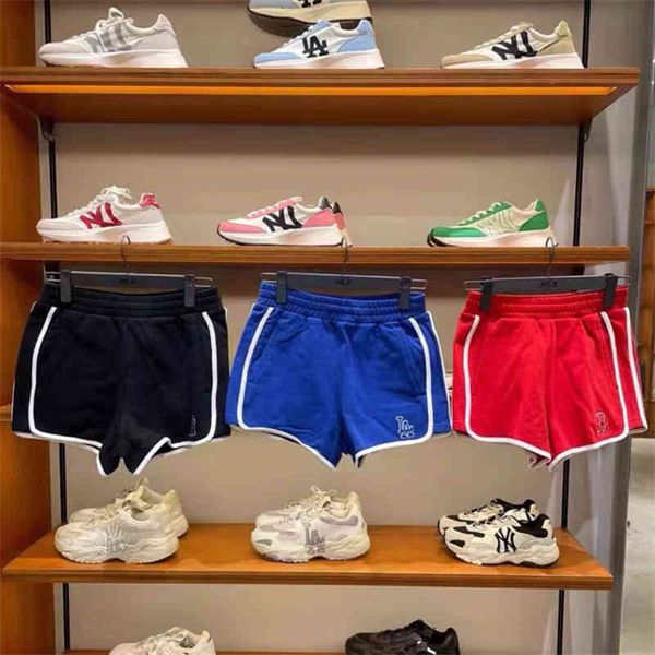 

women's pants capris mlb summer korean fashion brand women's girls' elastic waist letter ny shorts sports pants without trace, Black;white