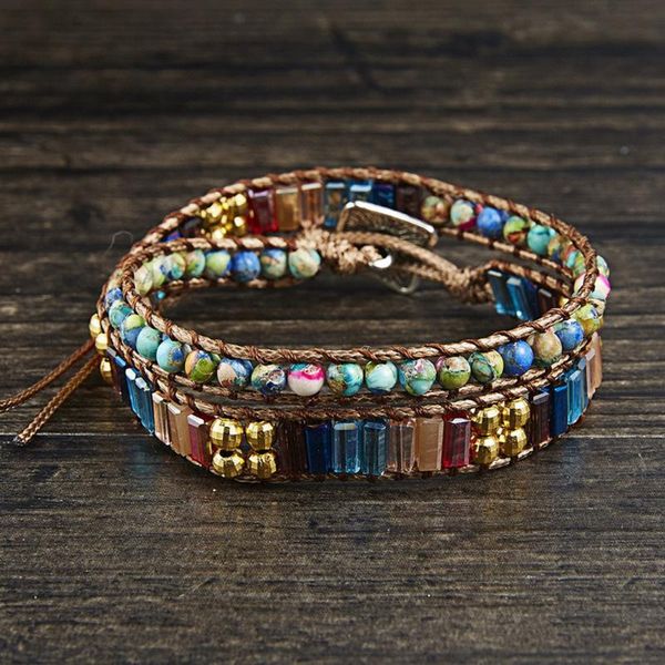 

bangle bohemian natural stone bracelet seven chakras handmade stretchable elastic for women gifts jewelry accessories, Black